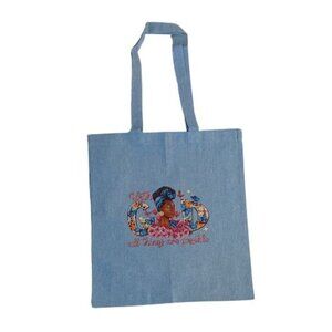 With GOD All Things Are Possible Blue Reuseable Farmers Market Tote Handbag